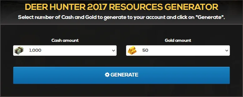 Deer Hunter 2017 Hack generator i get free gold