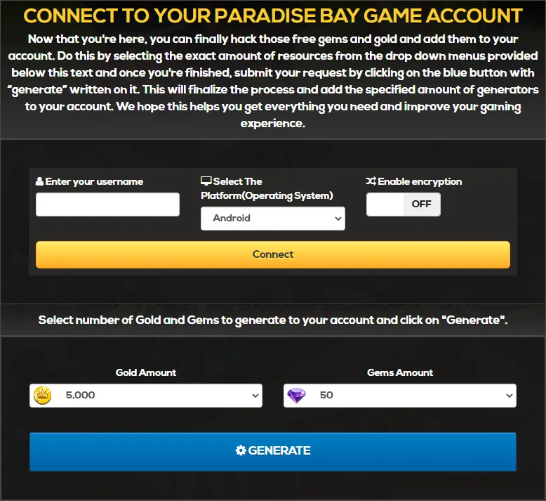 Paradise Bay Hack Tool – Get Free Gold And Gems