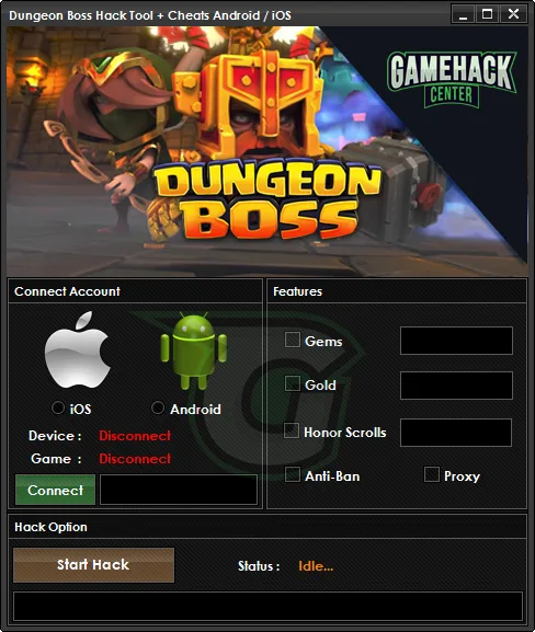 Dungeon Boss Hack Tool – Unlimited Gems, Gold and Honor Scrolls For Free