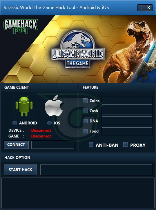 Jurassic World The Game Hack Tool – Get Free Coins, Cash, Food and DNA