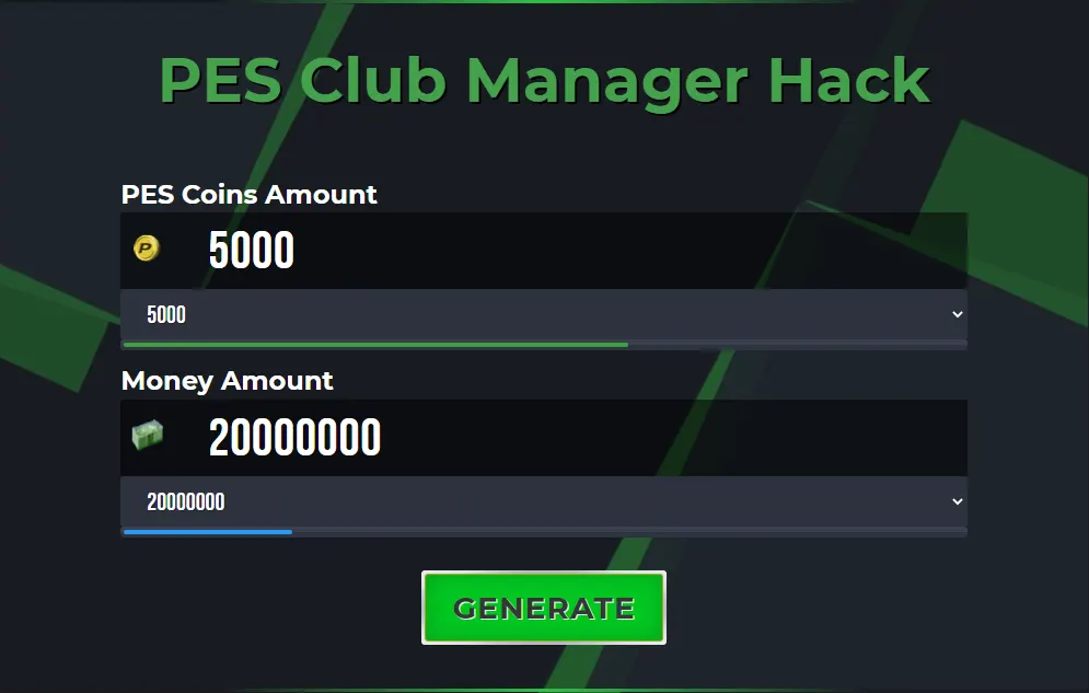 PES-Club-Manager-Hack-Online-Resource-Generator