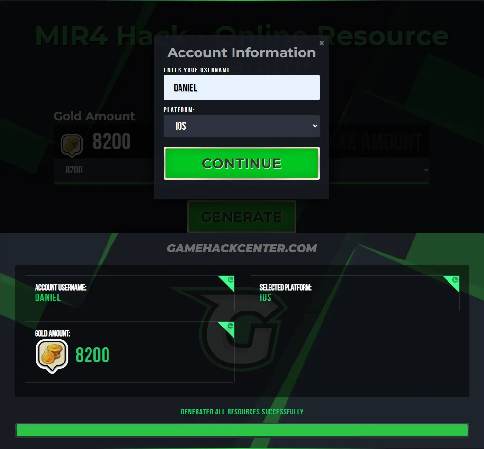 MIR4-Hack-Online-Resource-Generator