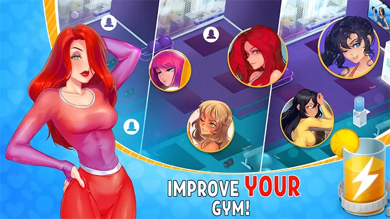 Hot Gym Idle Game Cover: Fitness Adventure Begins